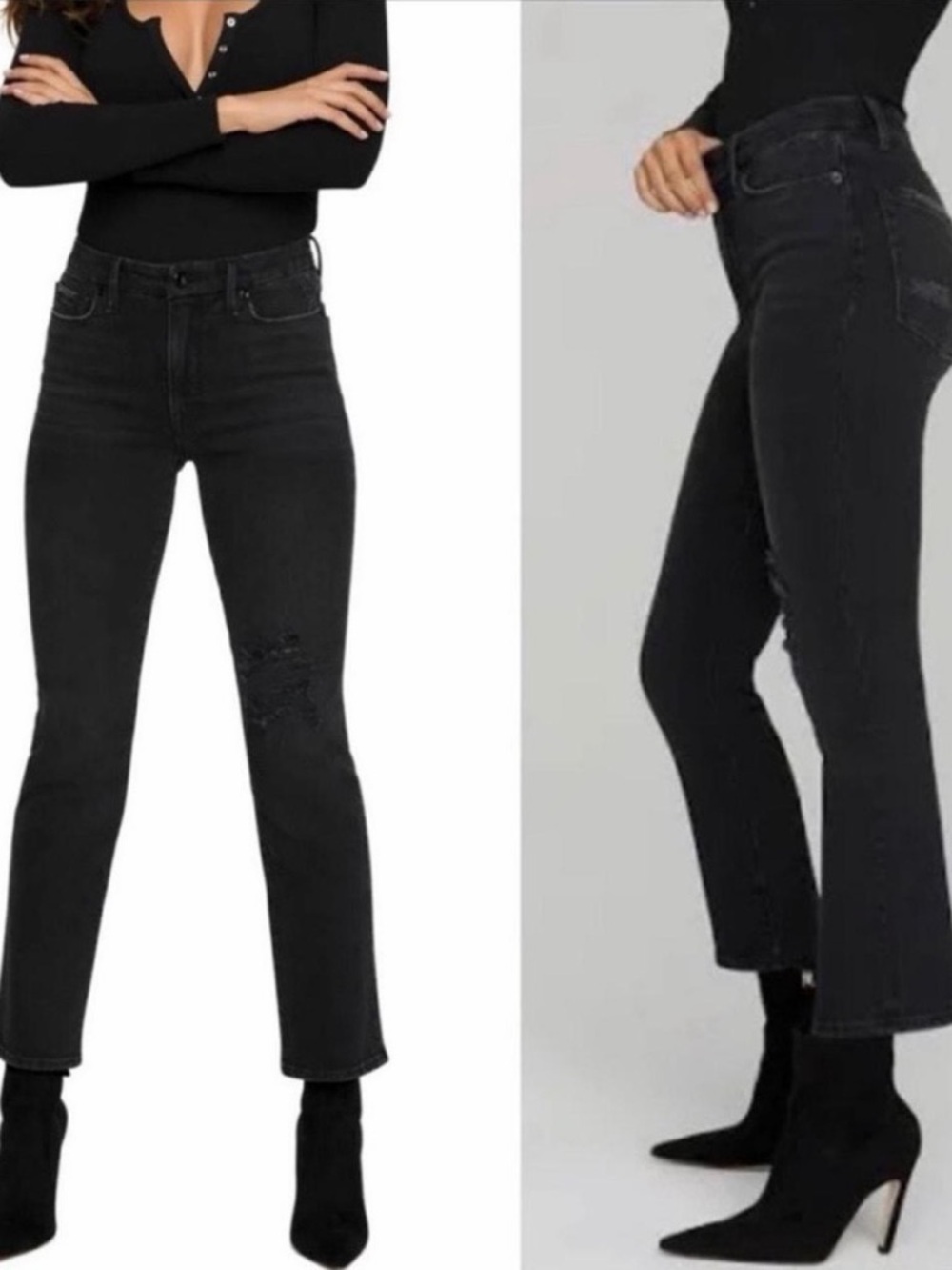 Good‎ American Good Classic Ripped High Waist Straight Leg Size 14/32